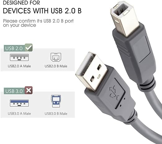 USB 2.0 High Speed Printer Cable | Scanner Cable | 1 Meter | Black LENGTH 1 METER HIGH-STANDARD NICKEL-PLATED PLUG IDEAL PRINTER SCANNER CABLE - USB 2.0 FAST TRANSMISSION & PLUG AND PLAY Compatible to HP, Canon, Buvvas, ATPOS, TSC, Epson, IMPACT, TVS, EVERCOM, SHREYANS, Etc..