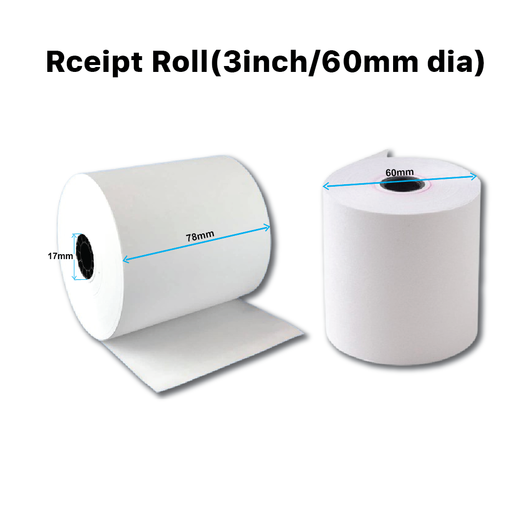 posclub Thermal Paper roll 3 inch 80 mm 40 meter length , best quality Can be used in thermal printer machines in Restaurants, Retail Outlets, Shops. Wholesale price, straight from the factory
