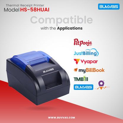 Buvvas HS-58HUAI Thermal Receipt Printer |USB+Bluetooth |2 inch