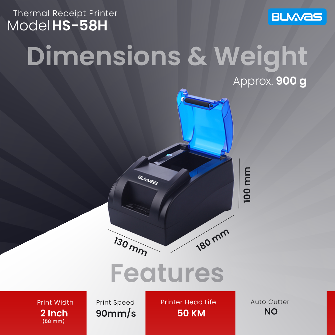 Buvvas HS-58H வெப்ப ரசீது பிரிண்டர் | USB |2 அங்குலம்