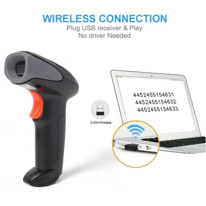 Atpos AT-1100LW 1D Wireless CCD Barcode Scanner | USB | 2.4Ghz Wireless