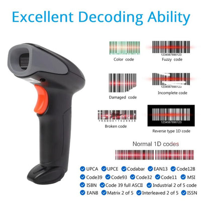 Atpos AT-1100LW 1D Wireless CCD Barcode Scanner | USB | 2.4Ghz Wireless