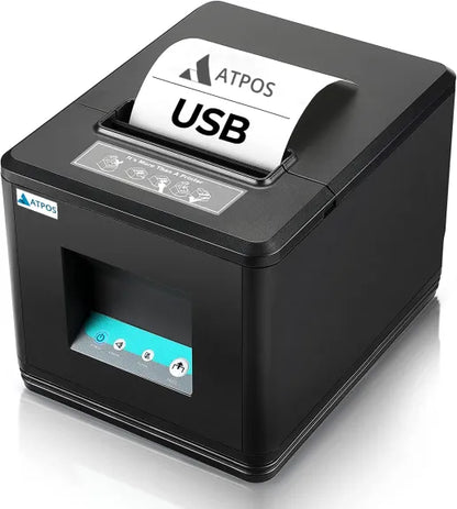 Atpos AT-301 80mm (3 Inch) Thermal Receipt Printer | USB+Bluetooth Interface