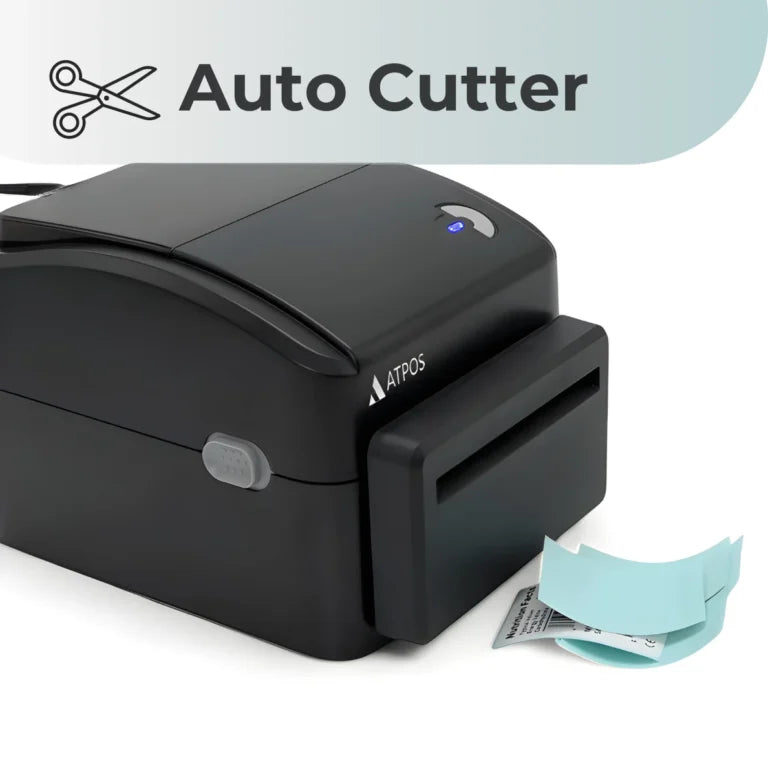 ATPOS AT-490B 4 Inch High-Speed Thermal Receipt / Label Printer with Auto Cutter, USB Interface