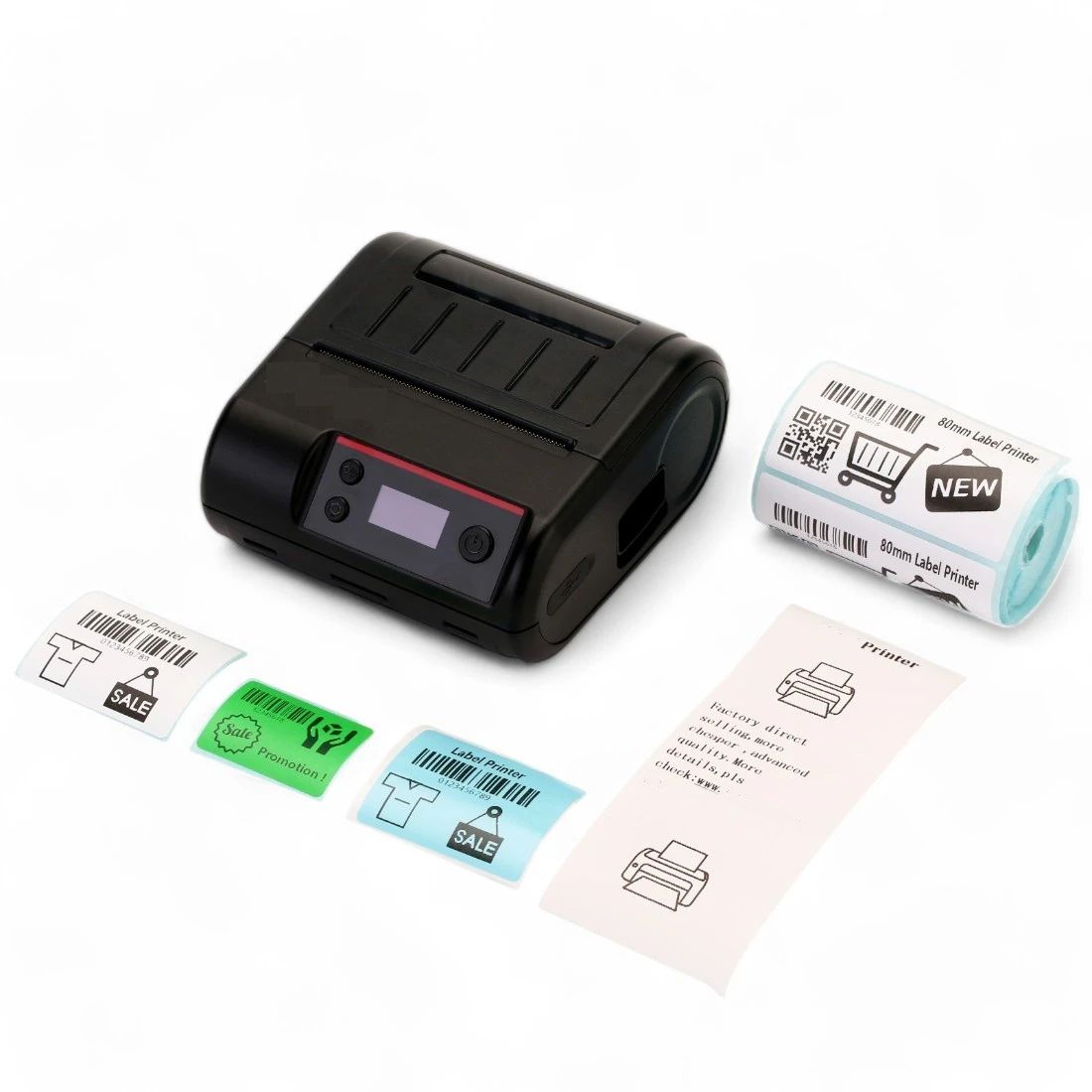 Buvvas MD80 80mm 3-Inch Mobile Label Receipt Printer (Dual Mode) | USB+BT