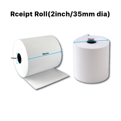 posclub Thermal Paper roll 2inch 58mm 15 meter length , best quality   Can be used in thermal printer machines in Restaurants, Retail Outlets, Shops. Wholesale price, straight from the factory