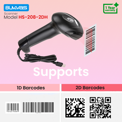 Buvvas HS-208-2DH  1D and 2D Barcode Scanner