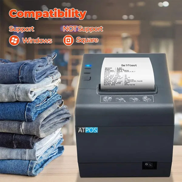 Atpos AT-302 80mm 3 Inch Thermal Receipt Printer | Auto Cutter | USB+LAN