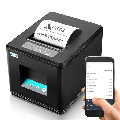 Atpos AT-301 80mm (3 Inch) Thermal Receipt Printer | USB+Bluetooth Interface